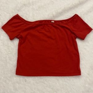 cute red crop top ❣️🤍
